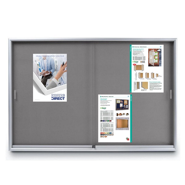 Display Case Notice Boards with Glass Sliding Doors